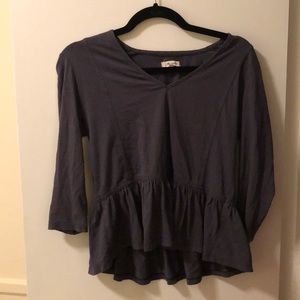 Madewell Gray Peplum Top